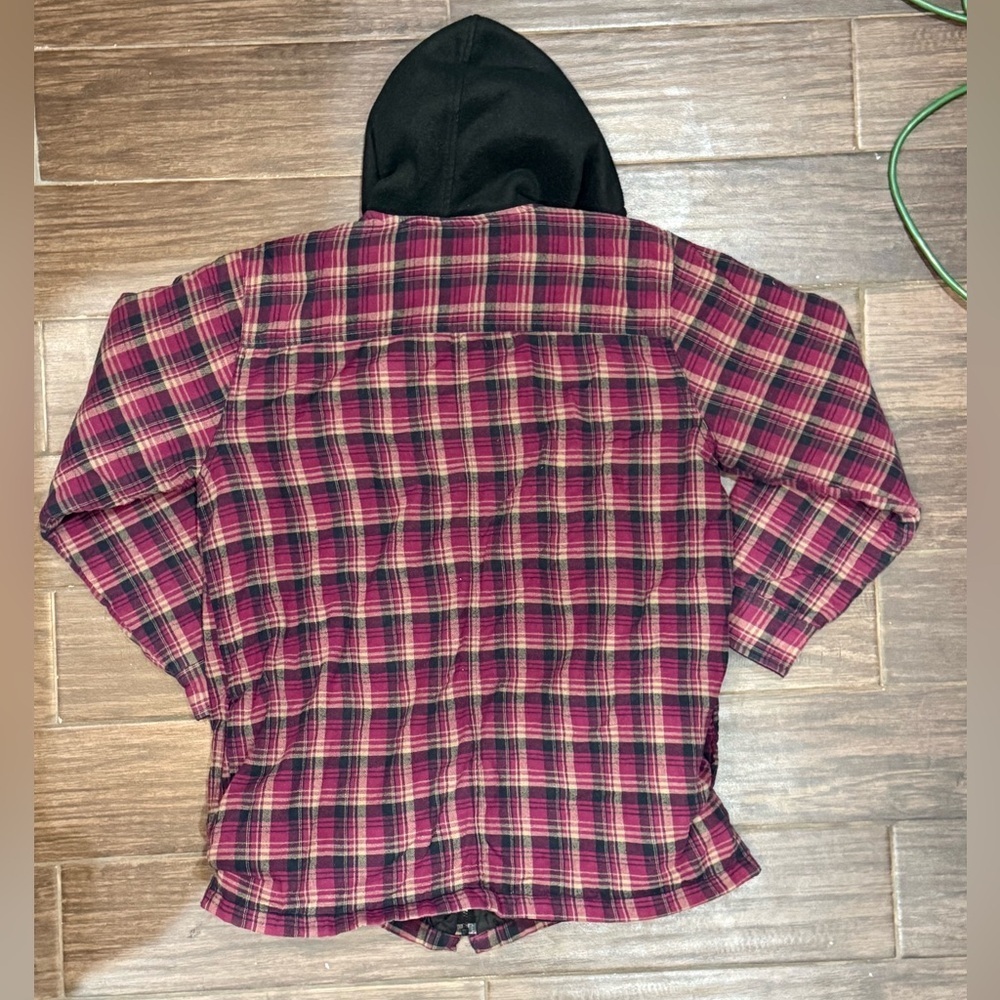 Faded Glory Original Vintage Streetwear Flannel Hoodie size L - Picture 3 of 11